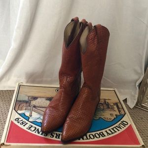 Pair of Leather Justin Cowboy Boots